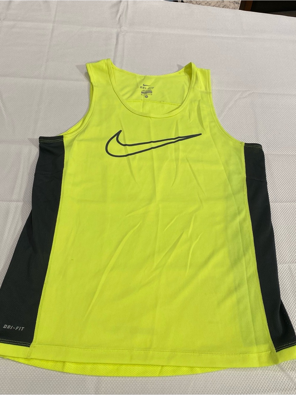 Nike Neon Yellow with Black Side Panel Athletic Tank